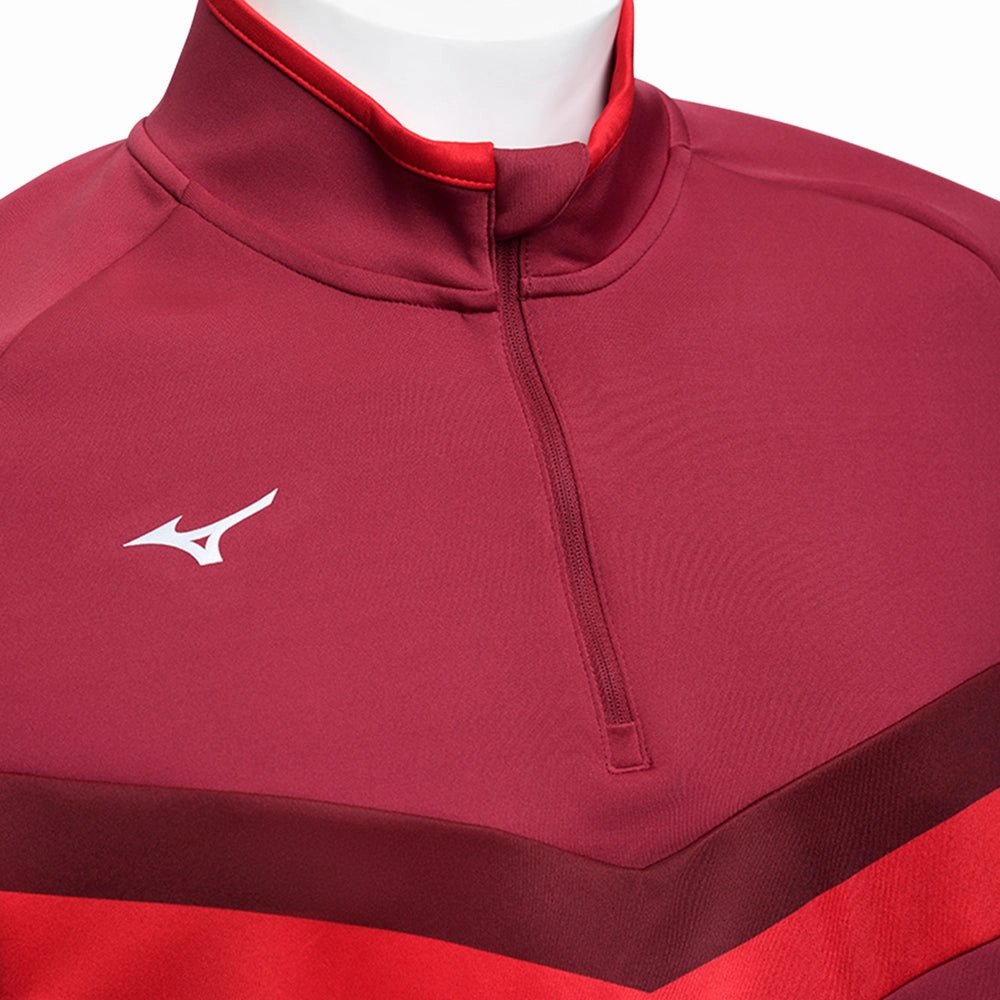product formal casual balance Mizuno V Stripe 1/4 Zip Pullover - Burgundy