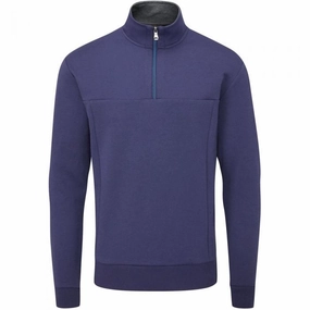 Oscar Jacobson Hawkes 1/4 Zip Pullover - Navy product industry position