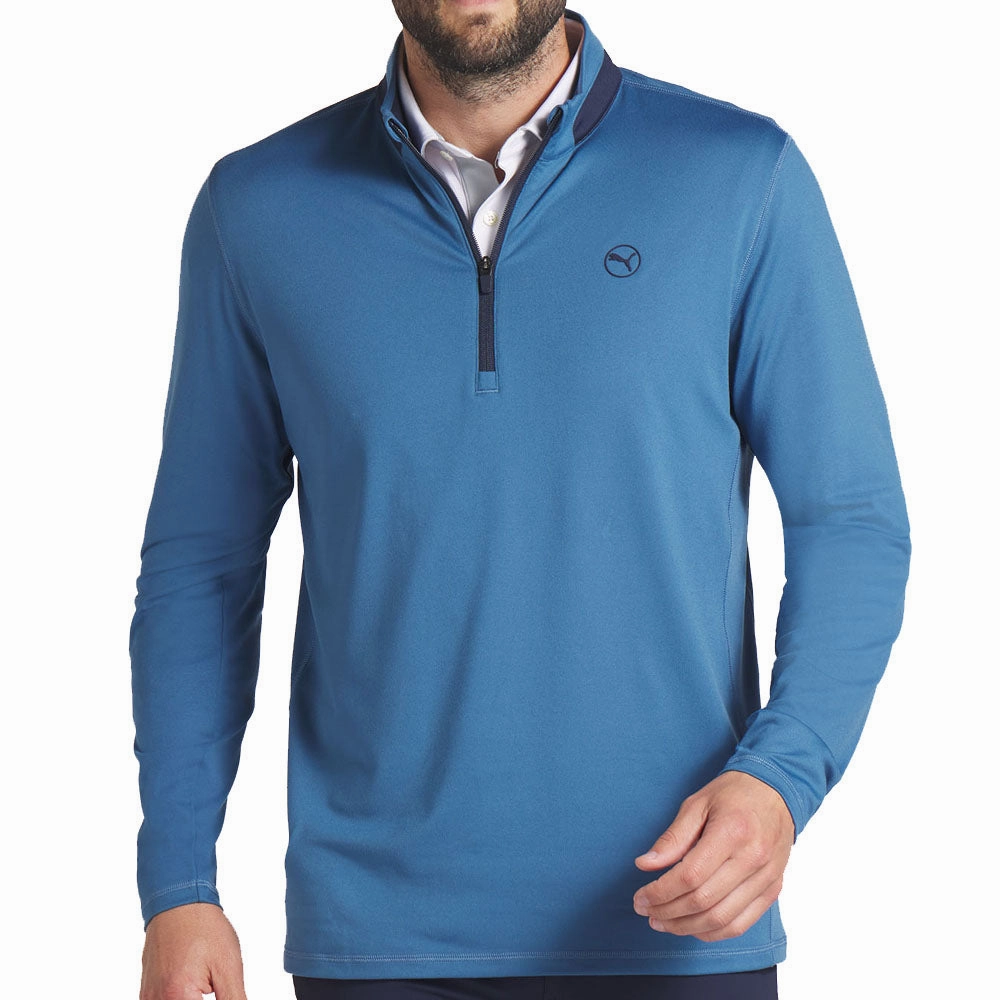 Comfy Essentials Simple Wear Puma Lightweight 1/4 Zip - Blue Horizon/Deep Navy