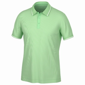 UltraSoftBrushedInterior Minimalist Design Galvin Green Miller Polo Shirt - White/Fresh Green