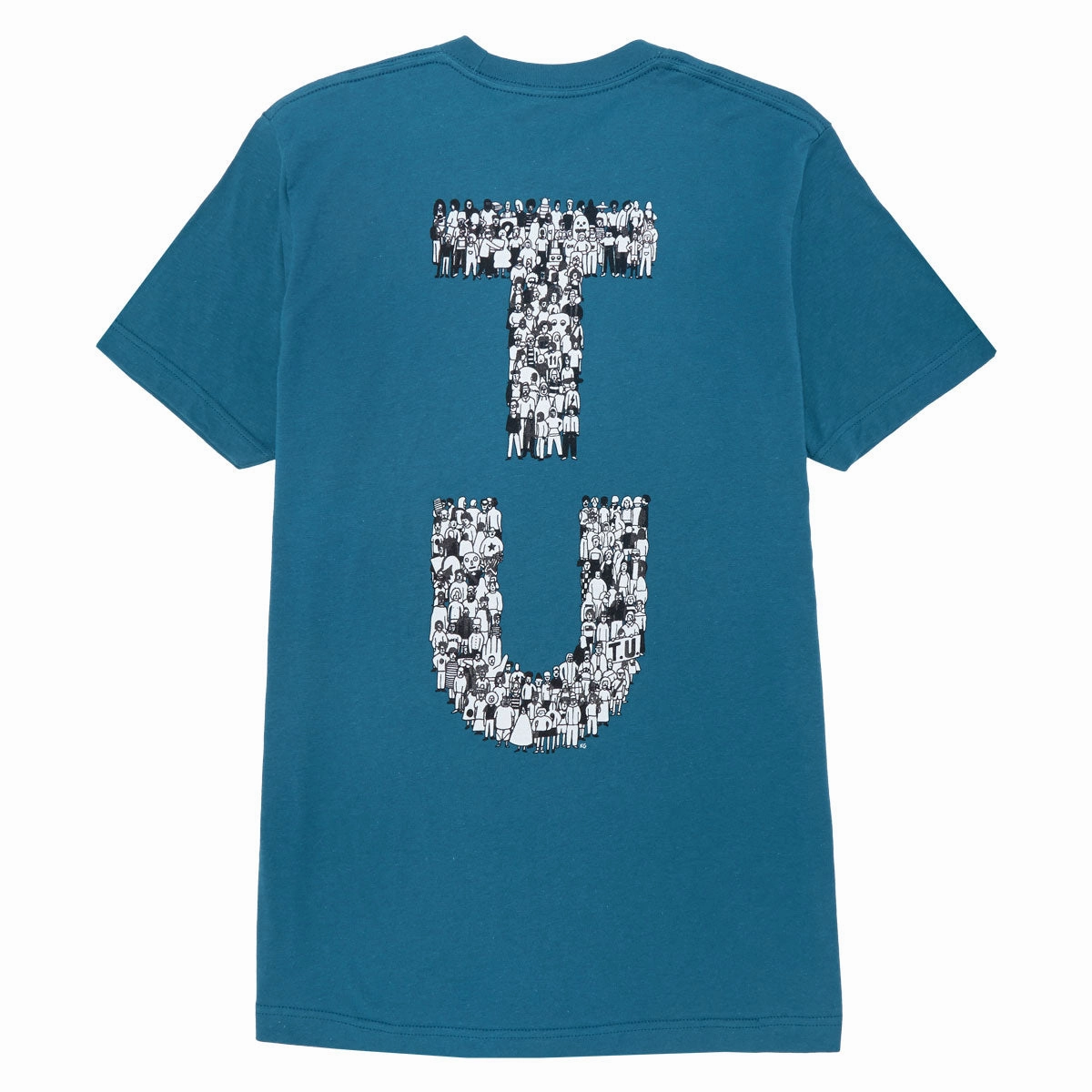 Transportation Unit Keiji T-Shirt - Blue Flexible Weave Raw Edge Hem
