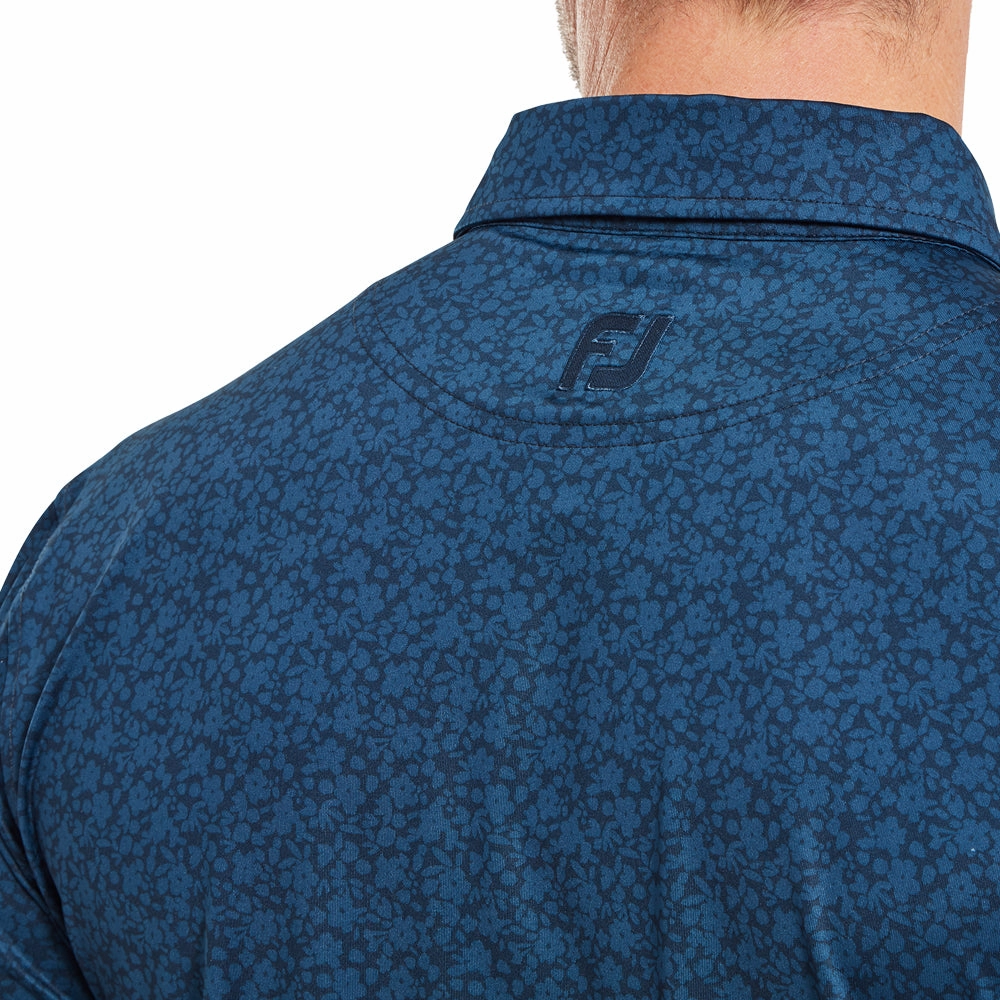 FootJoy Painted Floral Lisle Polo Shirt - Navy Smart Design