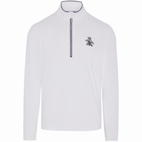 Trendy Original Penguin 1/4 Zip Performance Earl Pullover - Bright White