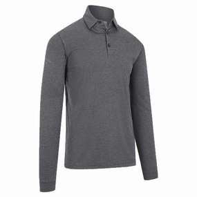 Relax Comfort Style Callaway Long Sleeve Aty Polo Shirt - Quiet Shade Heather