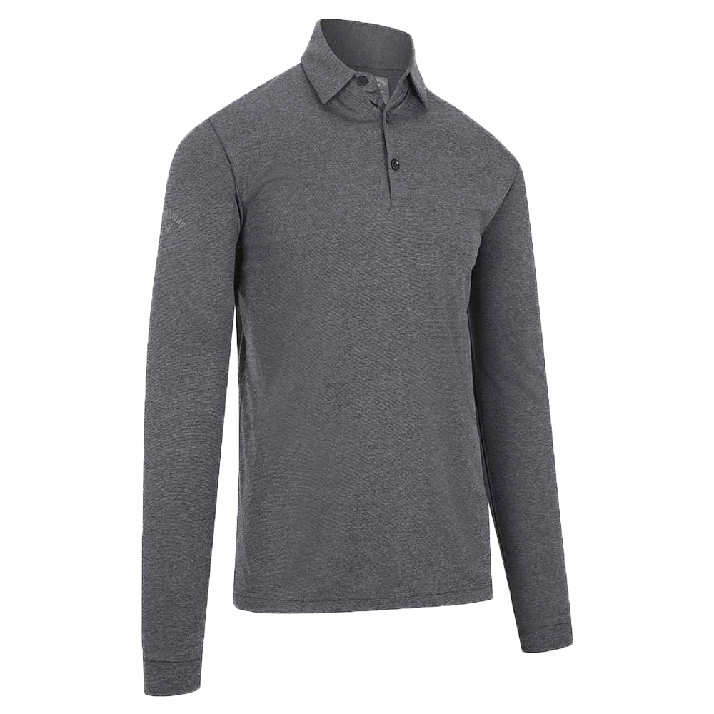 Basic Wardrobe Piece Cool Design Callaway Long Sleeve Aty Polo Shirt - Quiet Shade Heather