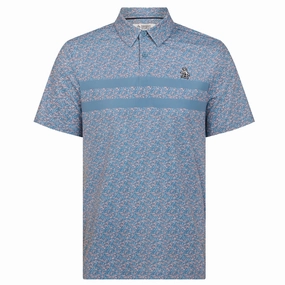 Original Penguin Engineered Novelty Striped Polo Shirt - Quiet Harbor Classic Chic