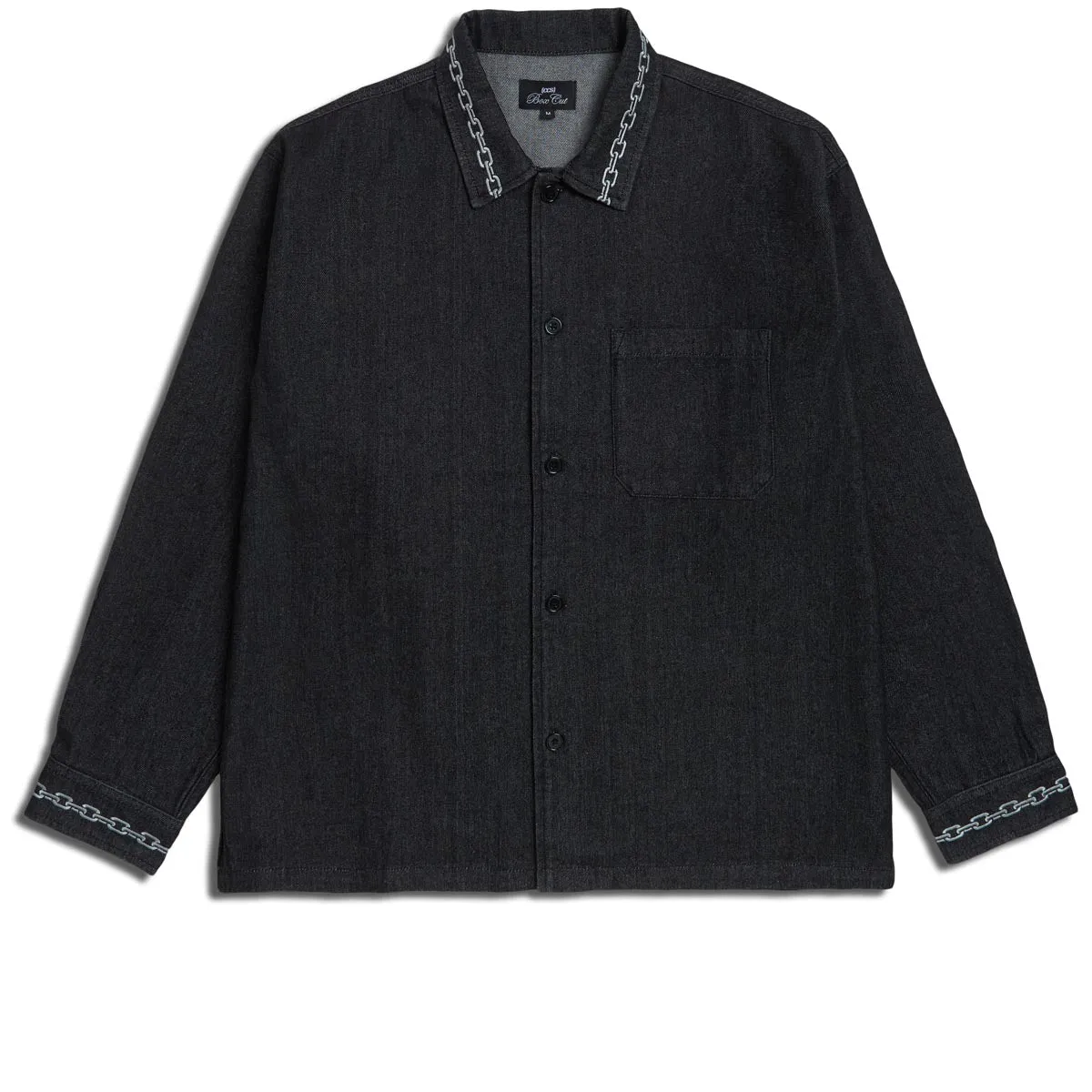 Comfortable Wear Beach Ready CCS Box Denim Shirt - Chain Black