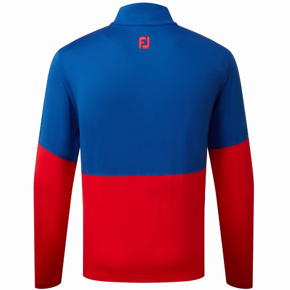 product flannel coziness FootJoy Colour Block 1/4 Zip Pullover - Twilight/Racing Red