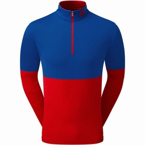 FootJoy Colour Block 1/4 Zip Pullover - Twilight/Racing Red Versatile Jacket