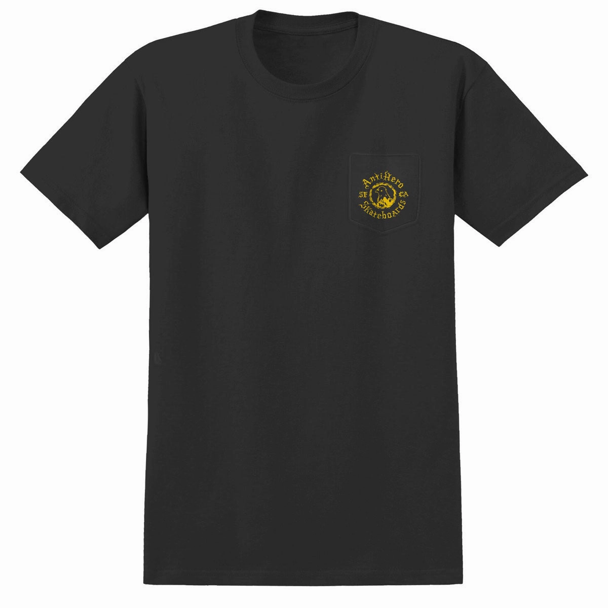Anti-Hero Pigeon Motion Pocket T-Shirt - Charcoal Grey Festival wear Soft Finish