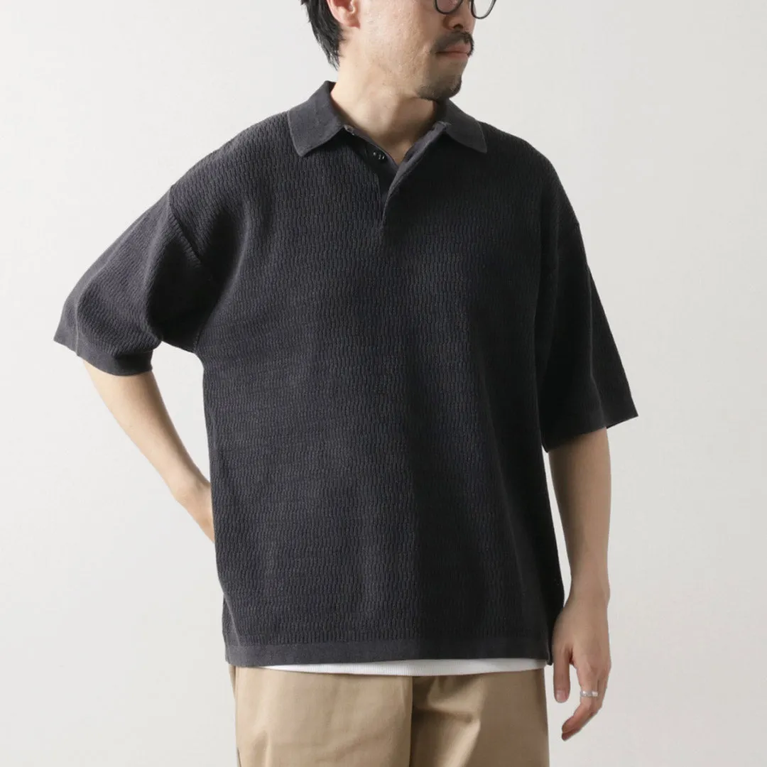 Classic Layering Fun Style HEALTHKNIT / Short Sleeve Knit Polo Shirt