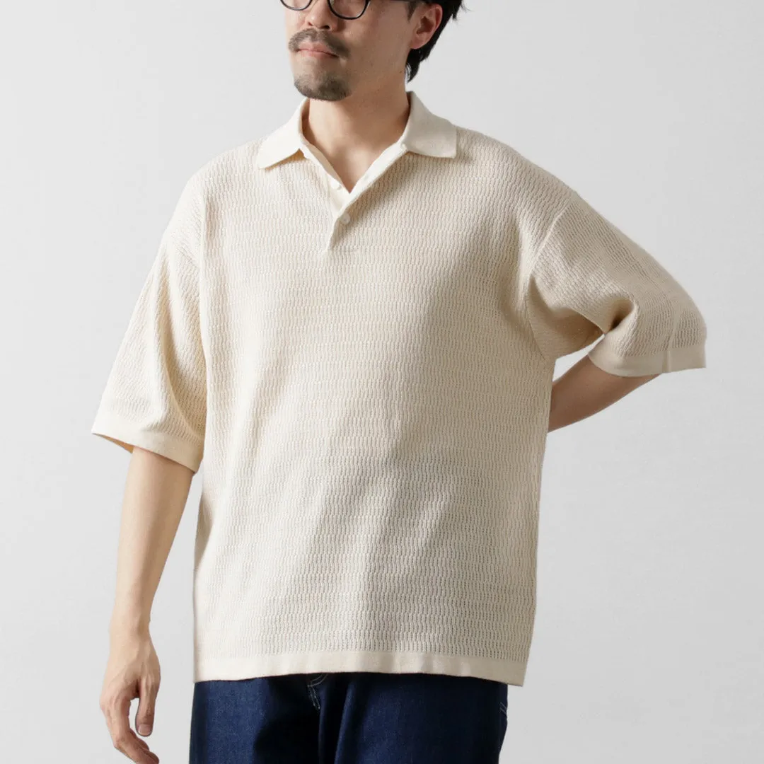 HEALTHKNIT / Short Sleeve Knit Polo Shirt Relaxed Vibe Comfort Wearable