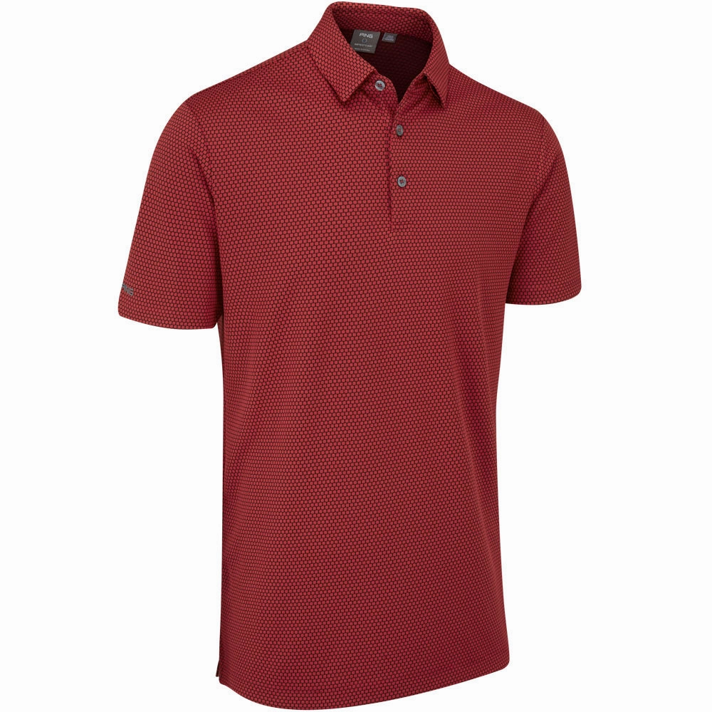 Ping Halcyon Polo Shirt - Rich Red Multi Basic Piece