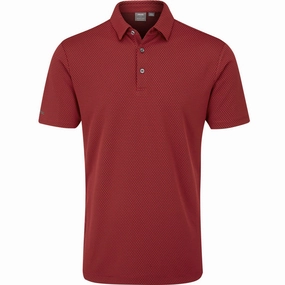 Unisex Casual Chic Look Ping Halcyon Polo Shirt - Rich Red Multi