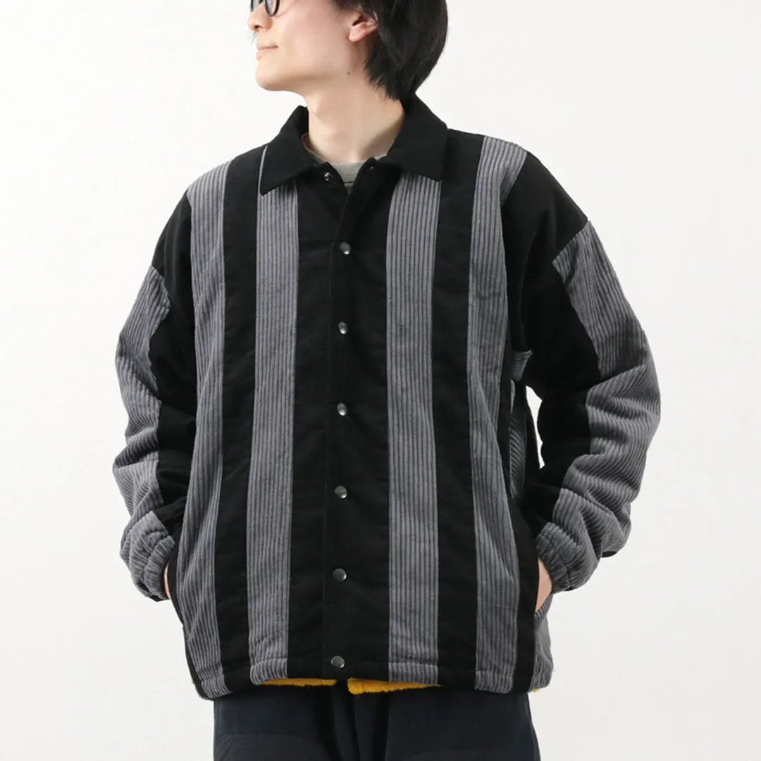 SON OF THE CHEESE / Striped Corduroy Jacket Classic Casual Look