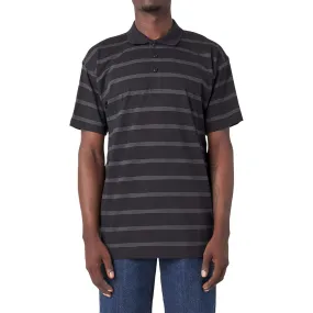 Dickies Skate Temp-IQ Christainburg Polo Shirt - Black Tonal Tri Stripe Plus size option Fitted Cut