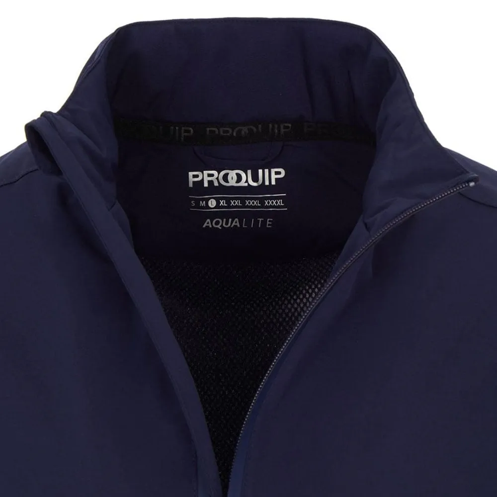 ProQuip Aqualite Waterproof Rain Jacket - Navy Fray Resistant Edges Flexible Fit Engineering