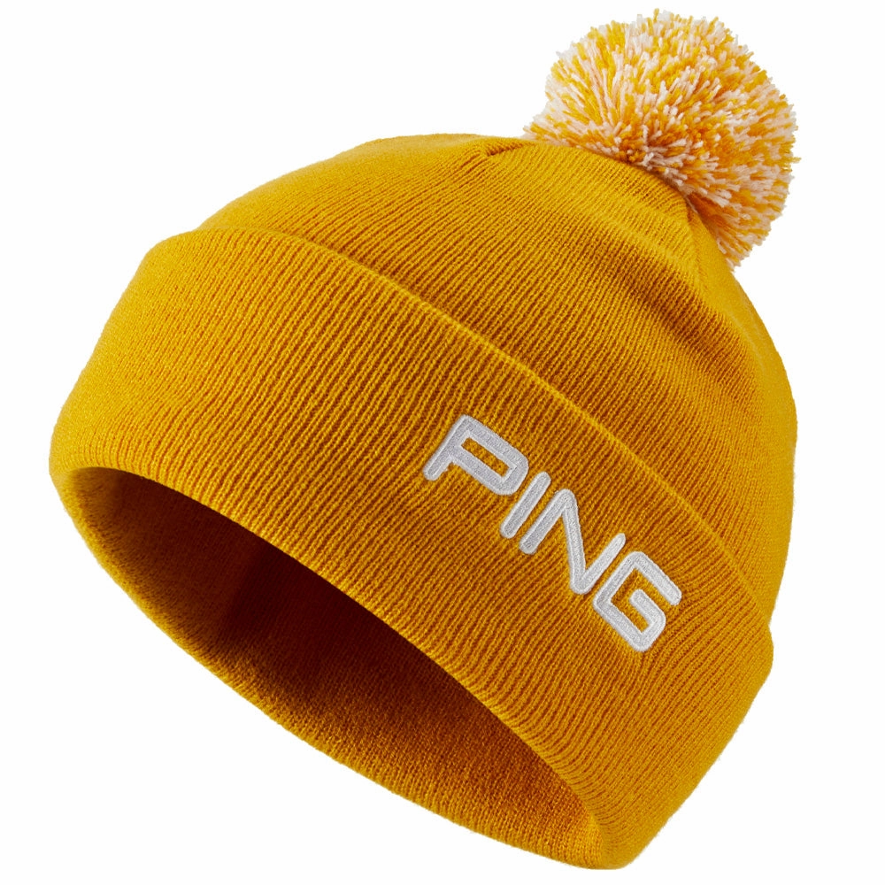 tailored look Ping Cresting Knit Beanie Hat - Gold