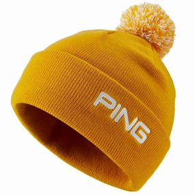 tailored look Ping Cresting Knit Beanie Hat - Gold