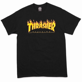 Thrasher Flame T-Shirt - Black MoistureWicking Technology