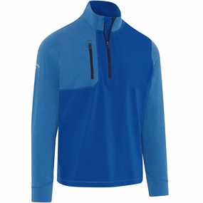Callaway Aquapel Mixed Media 1/4 Zip Pullover - Light Lapis/Heather Earth Tones