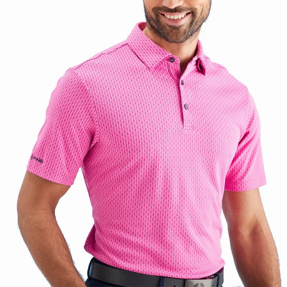 AntiPilling Ping Hershel Polo Shirt - Ultra Pink Multi