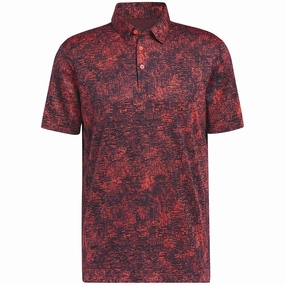 monochromatic adidas Aerial Jacquard Polo Shirt - Bright Red