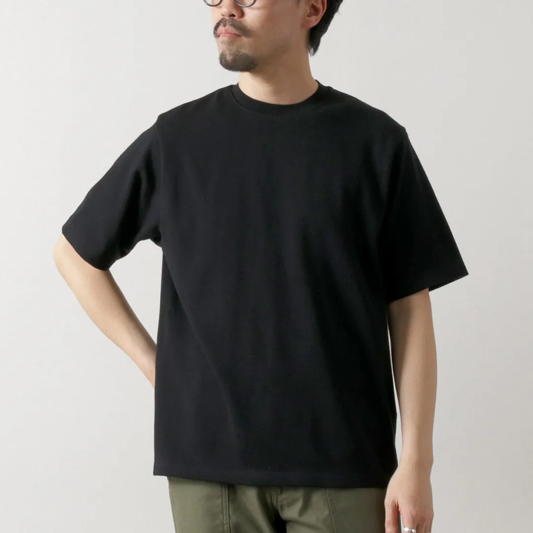 YONETOMI NEW BASIC / Rigid Sea Island Cotton Horizontal Round Body Knit T-Shirt soft look Sleek Style