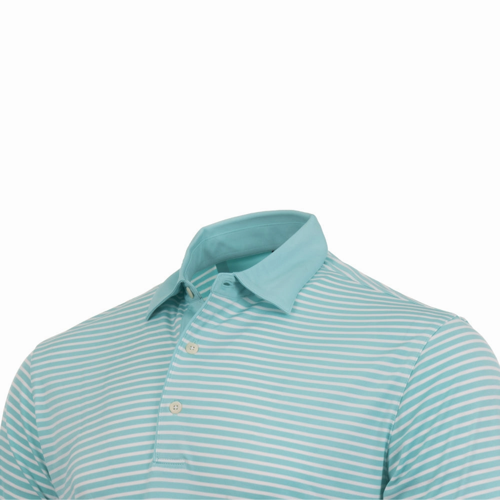 Versatile Option Soft Touch Fit Greg Norman Bar Stripe Polo Shirt - Cool Mint