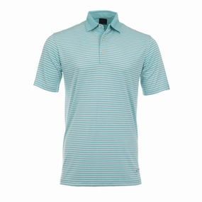 Fashion Outfit Greg Norman Bar Stripe Polo Shirt - Cool Mint