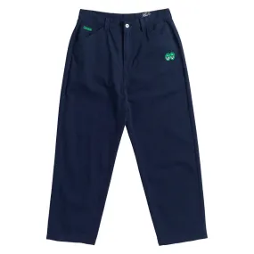 Cozy Design Krooked Eyes Twill Pants - Navy/Green