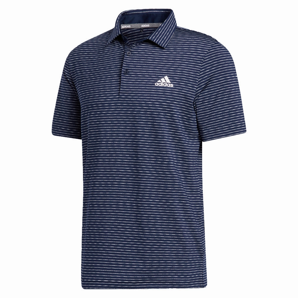 adidas Ultimate365 Space Dye Striped Polo Shirt - Collegiate Navy/White/Legacy Blue Skin Friendly Lining SkinFriendlyFibers