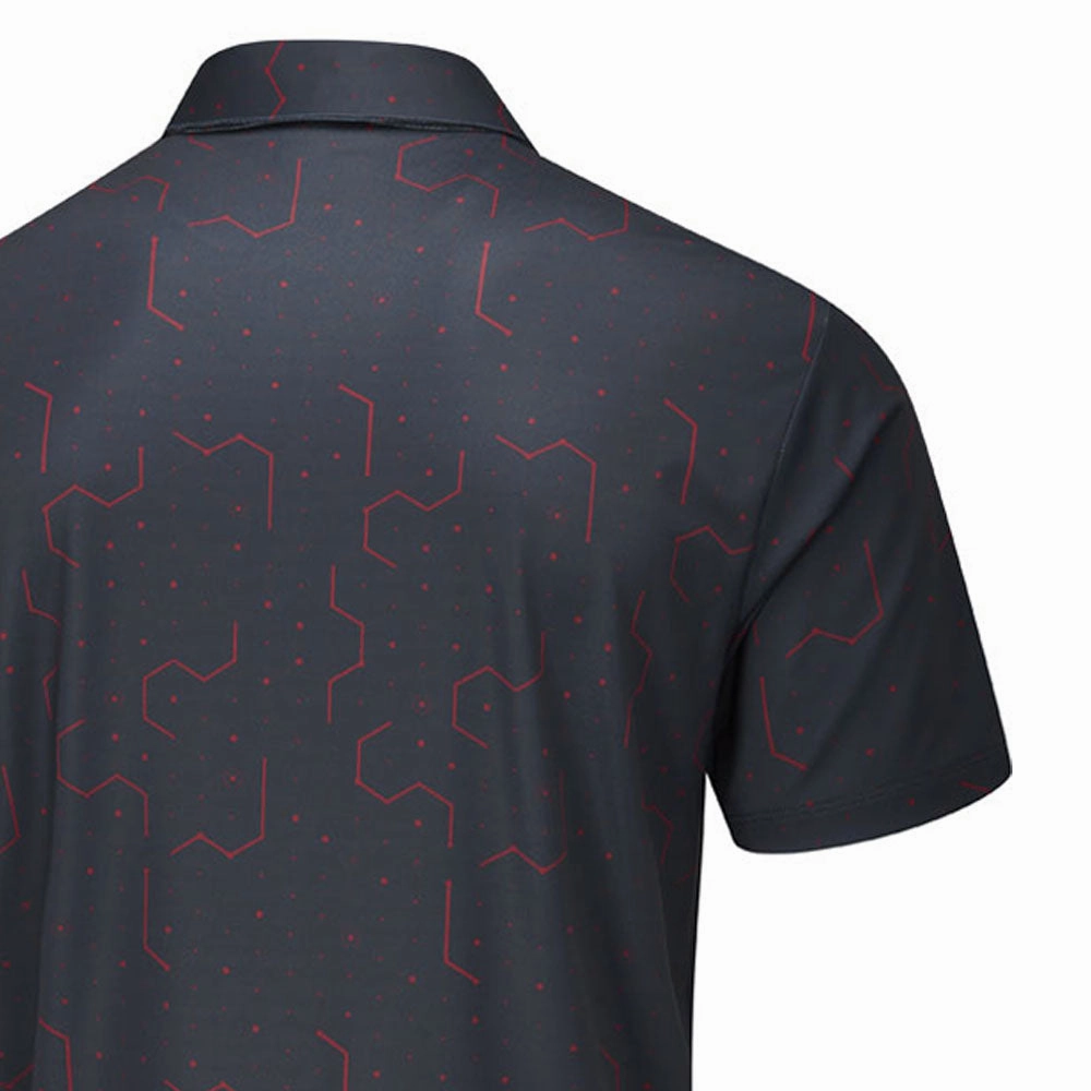 Ping Geo Polo Shirt - Navy/Firebrick sports activity
