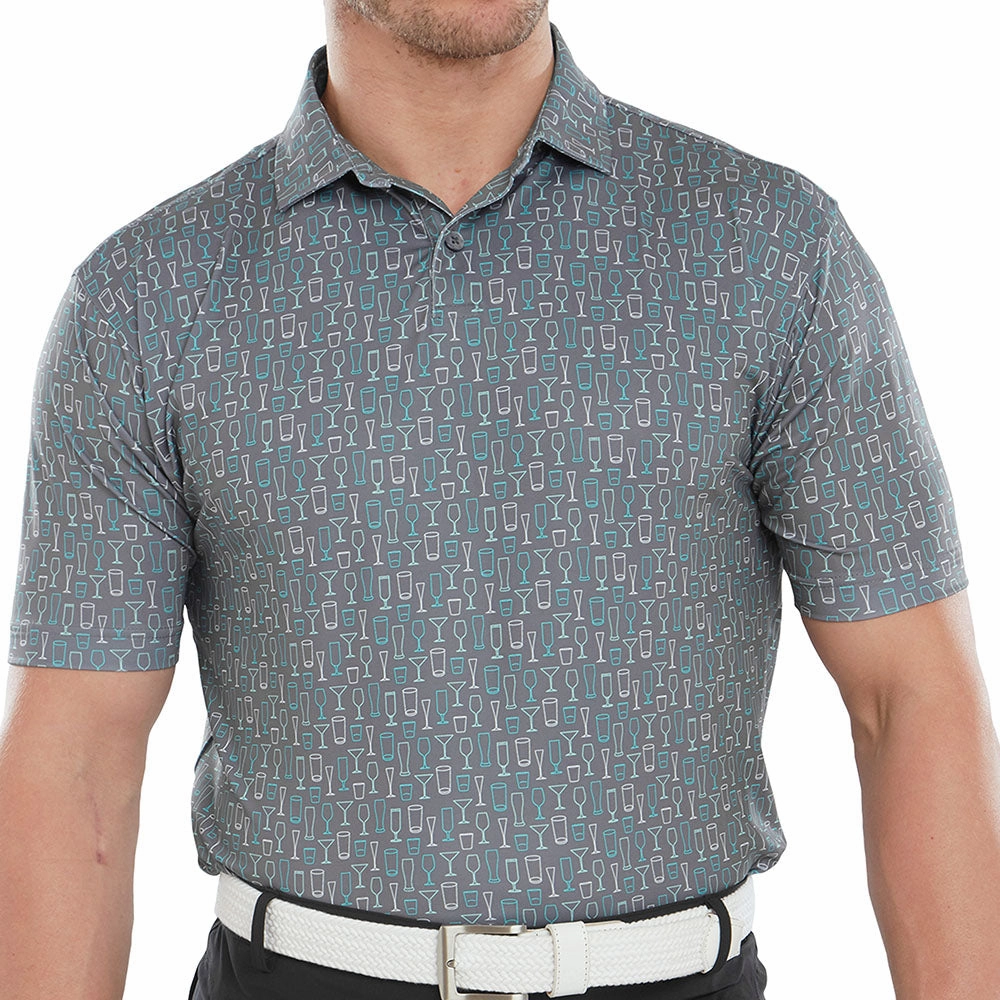 FootJoy Glass Print Polo Shirt - Lava BreathableMaterial Fashionable Option