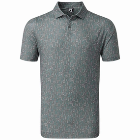Soft and breathable Casual Comfort Wear FootJoy Glass Print Polo Shirt - Lava