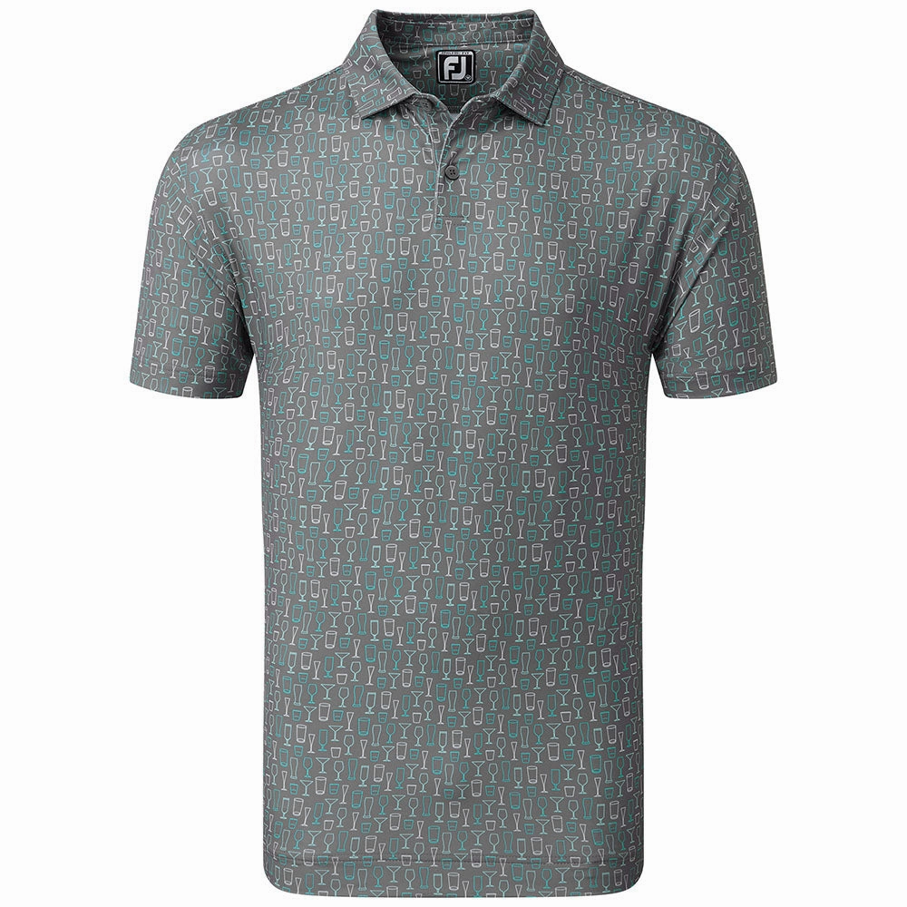 Soft and breathable Casual Comfort Wear FootJoy Glass Print Polo Shirt - Lava