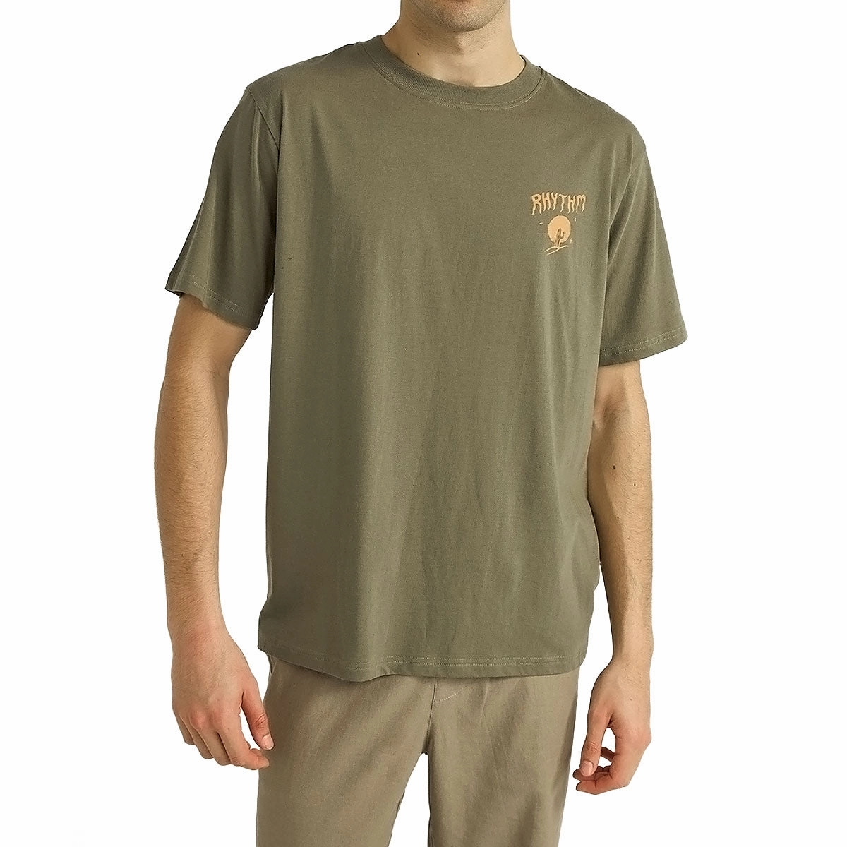 Rhythm Desert Locals T-Shirt - Military Olive Wrinkle Resistant Cloth