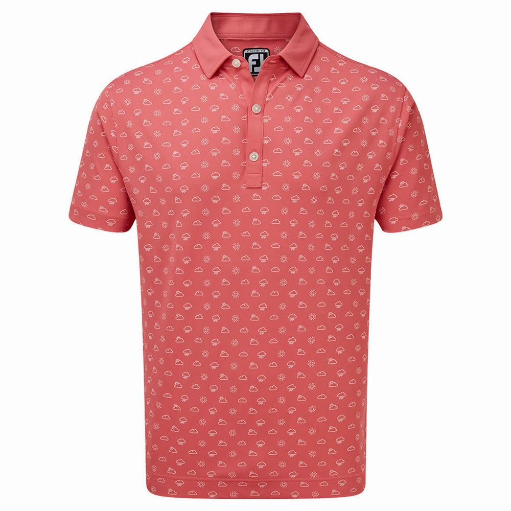 FootJoy Smooth Pique Weather Print - Cape Red informal gathering