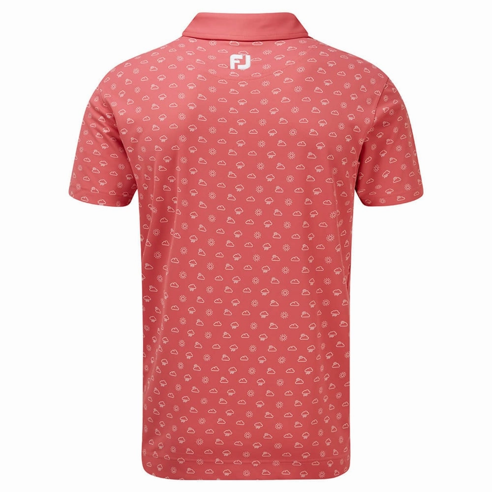 NoSideSeam FootJoy Smooth Pique Weather Print - Cape Red