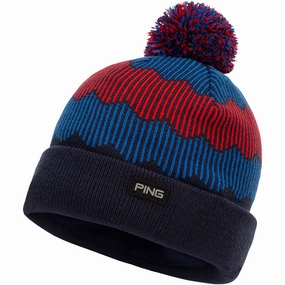 Ping Ziggy Bobble Beanie - Navy/Red/Blue Hook And Loop