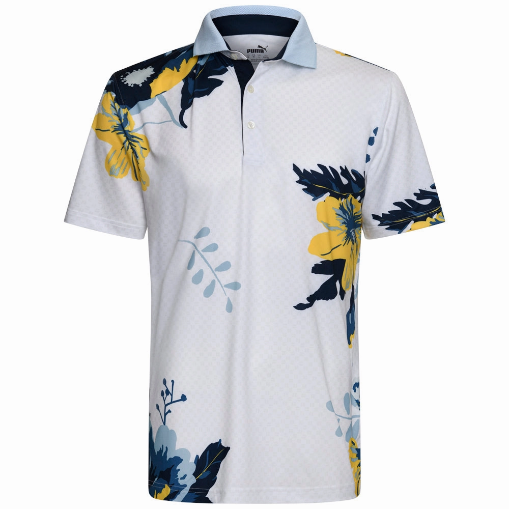 Puma MATTR Terrance Polo Shirt - Silver Sky Playful Vibes Classic Crew Neck