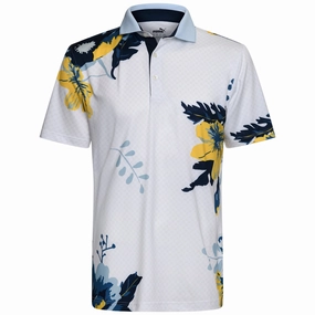 Puma MATTR Terrance Polo Shirt - Silver Sky Playful Vibes Classic Crew Neck