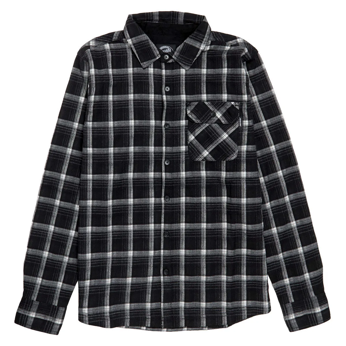 Santa Cruz Classic Long Sleeve Flannel Shirt - Black Plaid Winter Essentials