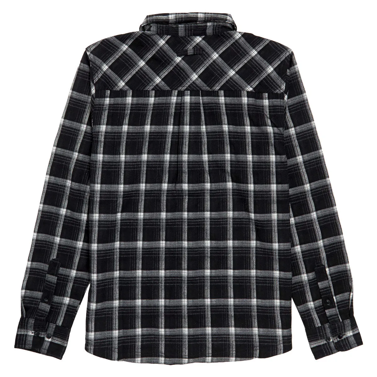 Neutral Tones Santa Cruz Classic Long Sleeve Flannel Shirt - Black Plaid