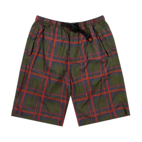 Bronze 56k Plaid Shorts - Dark Green High Rise Waist Durable Waistband