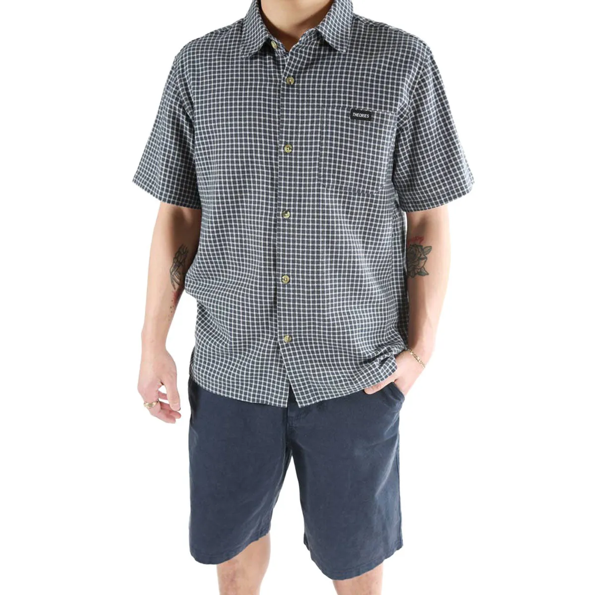 Anti Odor Treatment networking event Theories Avignon Flannel Shirt - Sea