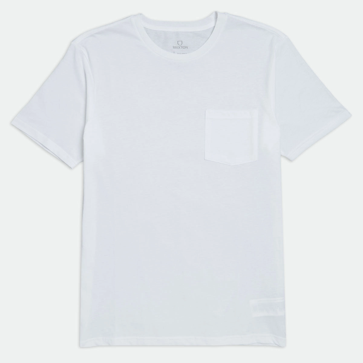 Brixton Premium Cotton Pocket T-Shirt - White Garment Washed Texture Quick Dry Material