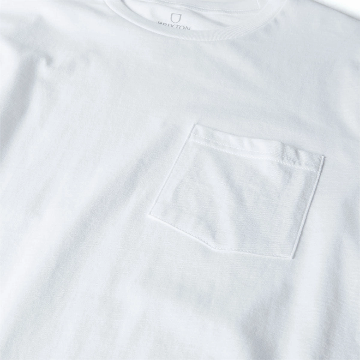 Basic Wardrobe Piece Versatile Comfort Style Brixton Premium Cotton Pocket T-Shirt - White