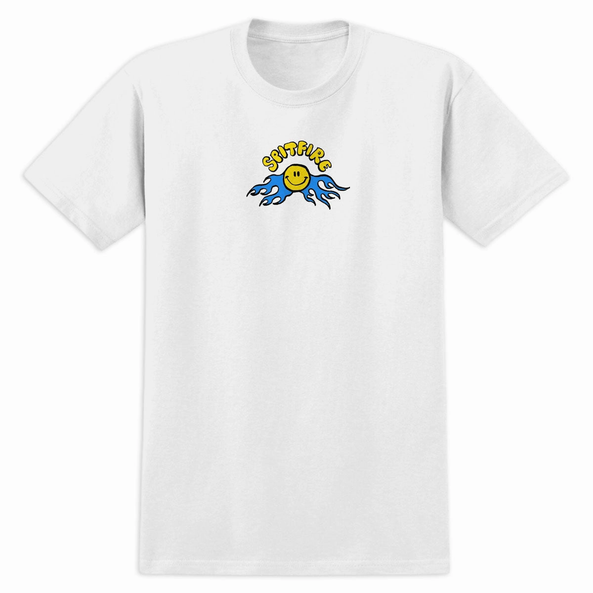 Comfortable And Versatile Spitfire Happy T-Shirt - White