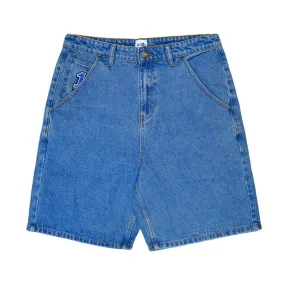 Wrinkle Resistant Material Snack Pole Position Jean Shorts - Skyline Blue